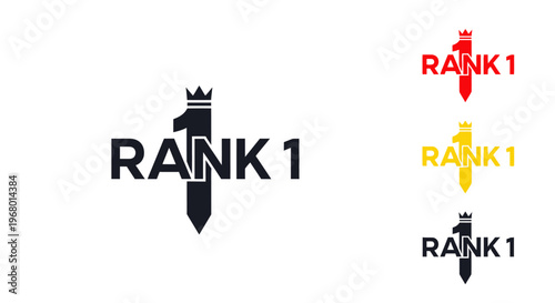 Rank 1 logo design with crowned pencil.
