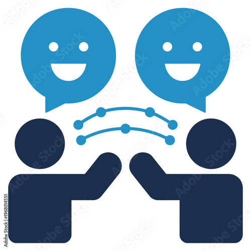 Icebreaker icon, vector symbol for introductory activities, networking, or team building, modern flat illustration suitable for apps, websites, and professional or social communication designs.