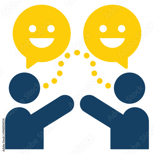 Icebreaker icon, simple vector symbol representing introductory conversation, team building, or networking activity, modern flat design for apps, presentations, and social or corporate interaction 