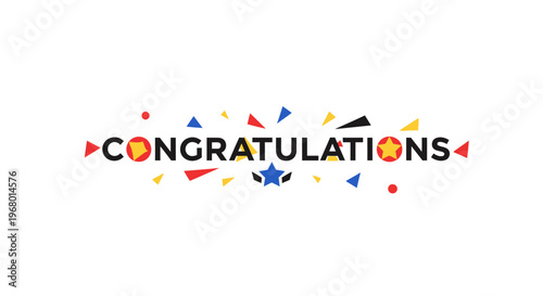 Congratulations celebratory colorful confetti design.
