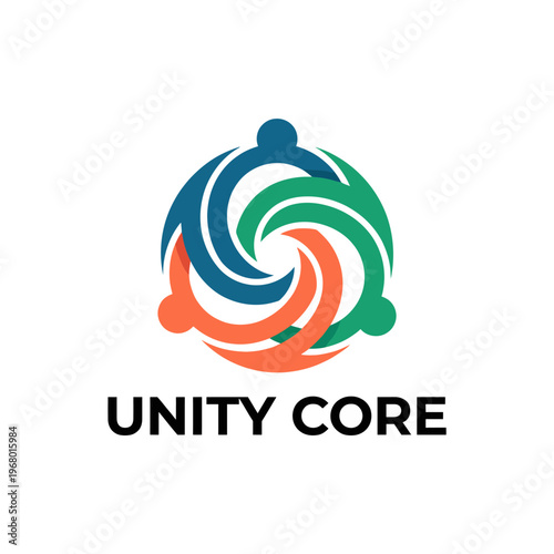 This logo symbolizes unity and collaboration, featuring interlocking human figures in bright colors, designed to reflect community, togetherness, and strength in diversity.
