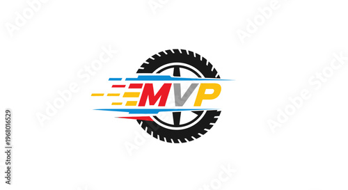 A colorful logo with a tire and text.