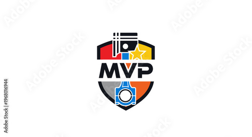 MVP shield logo with colorful design.