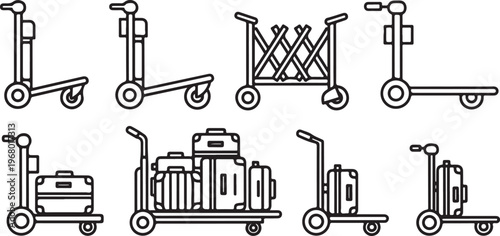 A collection of vintage tractors and trailers used in early agricultural work Vector