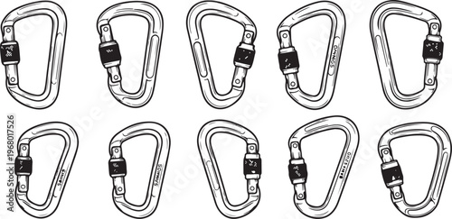 Assortment of modern and vintage style metal door handles Vector