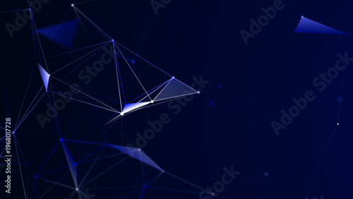 Abstract digital communication points. Technological background. Network connection structure. Color plexus effect. 3D