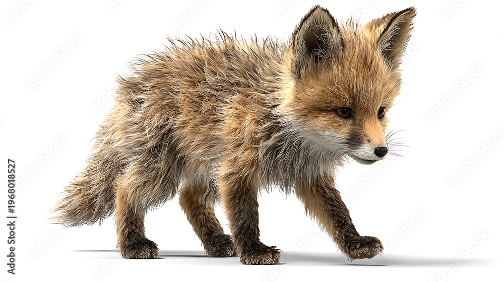 Obraz premium fox in the snow on white background