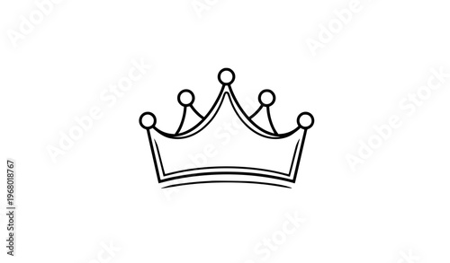 Minimal crown outline vector icon representing royalty leadership and achievement in clean modern style