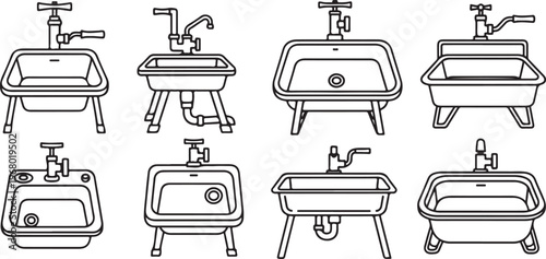 A collection of vintage cars displayed in various angles and poses Vector