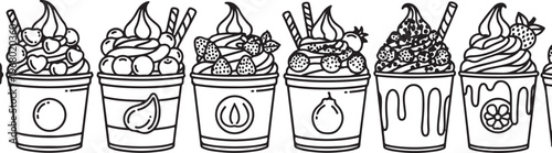 Collection of intricately designed vases with animal and floral motifs Vector