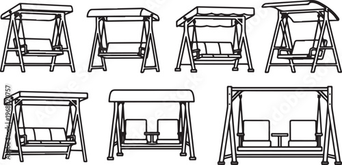 A step-by-step illustration of the furniture assembly process Vector