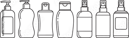 A collection of different water bottle styles and designs for hydration Vector