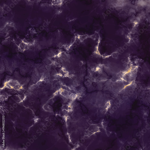 Dark Purple Marble Texture with Golden Veins