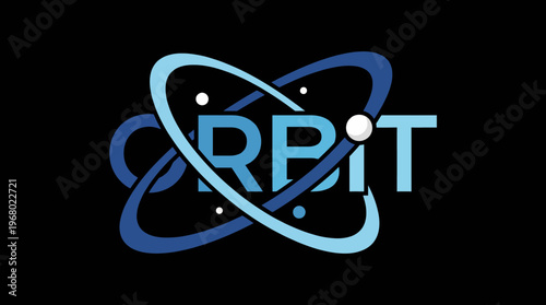 This innovative logo features an orbital design, symbolizing connections and innovative thinking, making it suitable for tech or scientific brands focused on exploration.