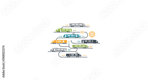 A colorful infographic with various connected boxes and lines.