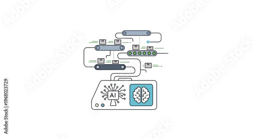 A graphic illustration of a flowchart process.