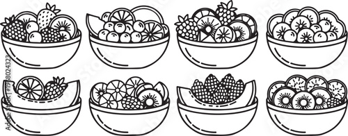 A collection of eight ornate decorative plates with intricate floral and vine patterns Vector