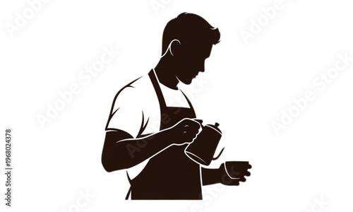 Silhouette of a barista