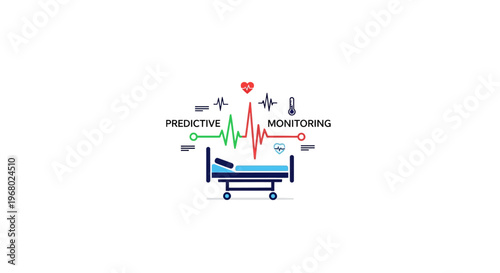 Predictive monitoring medical technology concept.