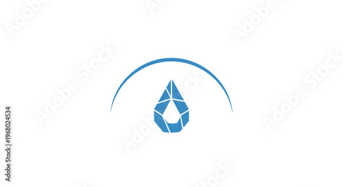 Blue water droplet logo design.