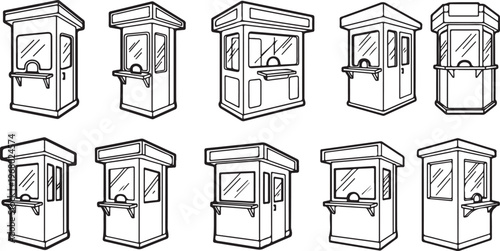 A collection of antique wooden trunks and chests with metal fittings Vector