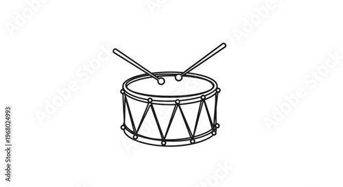 A simple line drawing of a snare drum.