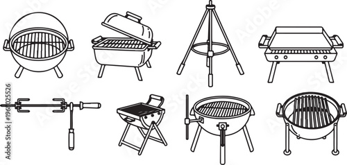 A collection of vintage chairs and a lamp illustrating classic furniture designs Vector