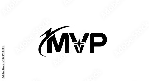 Modern MVP logo design with abstract elements.