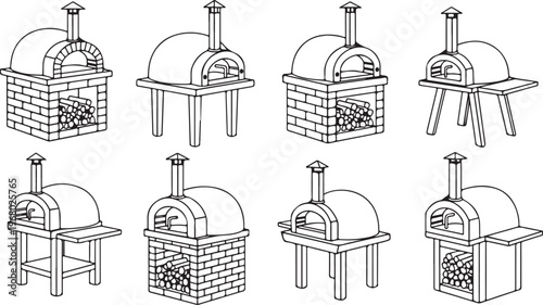 Historical illustrations of antique mechanical timepieces and clocks Vector