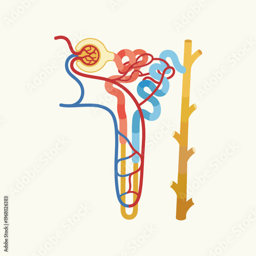 This abstract art piece illustrates the human circulatory system in vibrant colors, emphasizing the complexity of human anatomy in a contemporary artistic style.