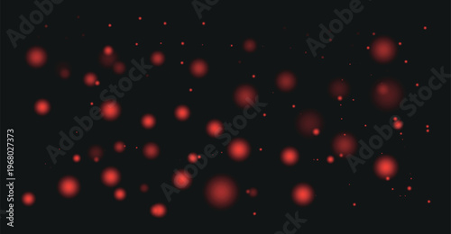 Abstract dark background with scattered red and orange glowing shapes