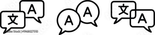 translation flat icons chat bubbles translate and language symbols