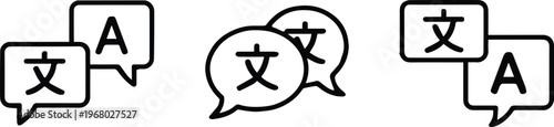 translation symbol speech bubbles multilingual communication icons