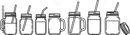 Collection of vintage suitcases stacked in a line illustration Vector