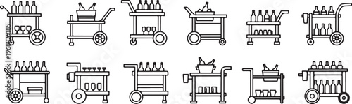 Various types of axles and suspension systems in vehicle engineering diagrams Vector