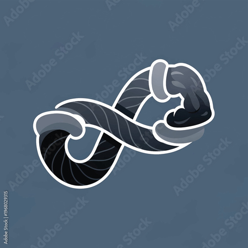 Black and white infinity symbol design.