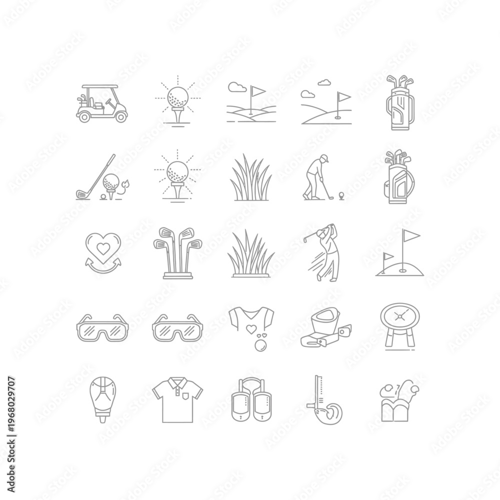 Fototapeta premium golf icons set vector illustration flat design
