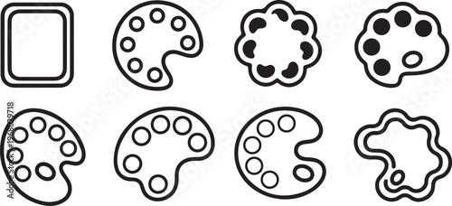 Illustration collection of various animal heads and a square object Vector