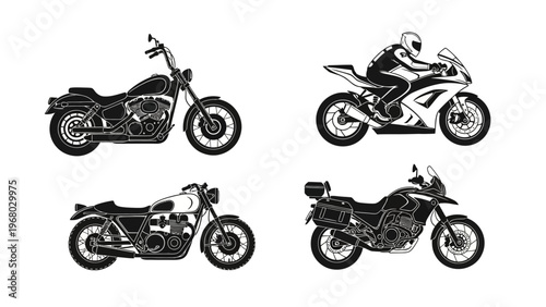 Diverse Motorcycle Collection: Sport, Cruiser, Cafe Racer, Adventure Bikes