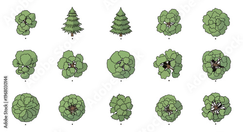 Landscape Design CAD Set – Trees, Bushes & Garden Elements
