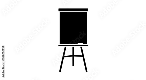 blackboard on easel vector illustration, flat design