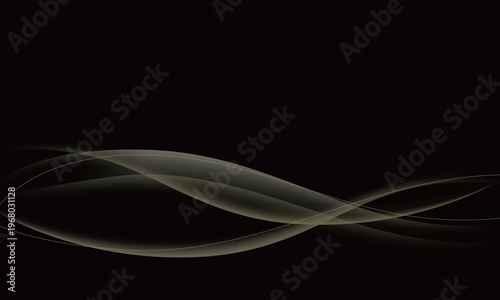 グラデーションのラインウェーブ背景（ゴールド・ブラック）