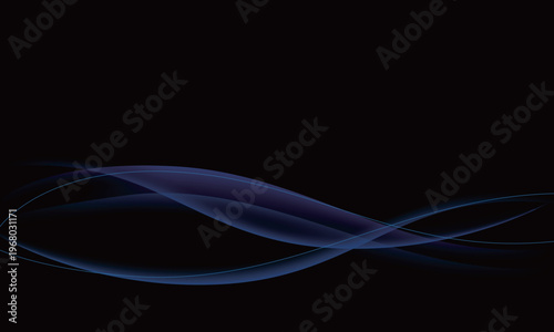 グラデーションのラインウェーブ背景（ブルー・ブラック）