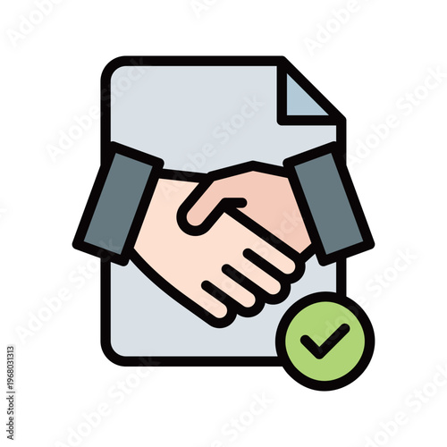 契約・提携の握手アイコン