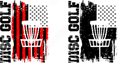 Disc Golf USA Flag T-shirt Design Vintage Sports