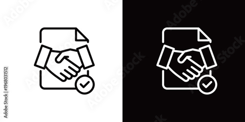 契約・提携の握手アイコン