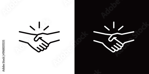 手・シンプルな握手アイコン