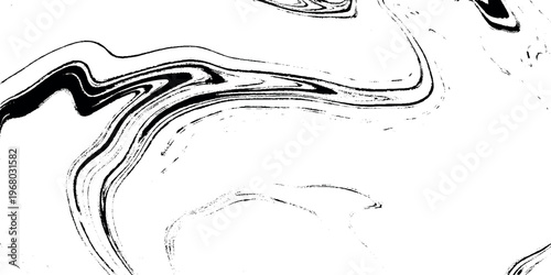 Black and white abstract marble texture background with swirling patterns and smooth curves for design