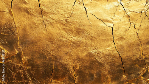 Abstract Shiny Gold Wall Texture. Rustic Golden Cement Wall Surface