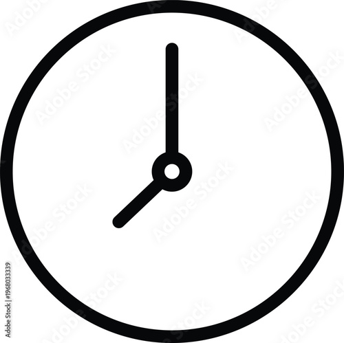 Simple clock icon minimalist vector illustration for time 